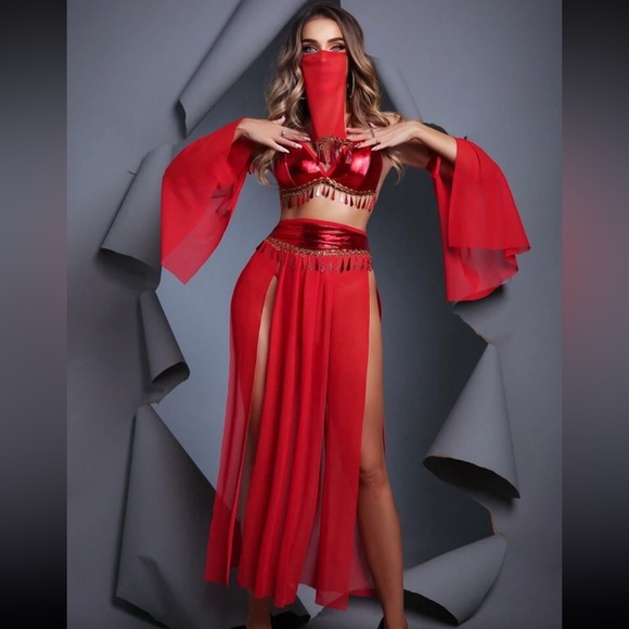 Halloween Fantasy Costume Women's Sexy Genie Costume Pendant - Picture 2 of 5